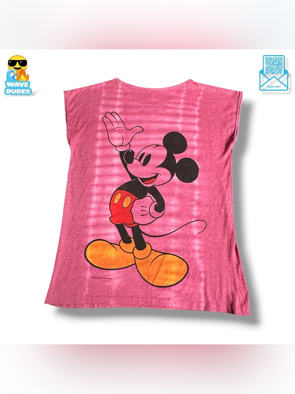 Women’s Walt Disney Productions Big Face Mickey Bleach Dyed Tank Top
